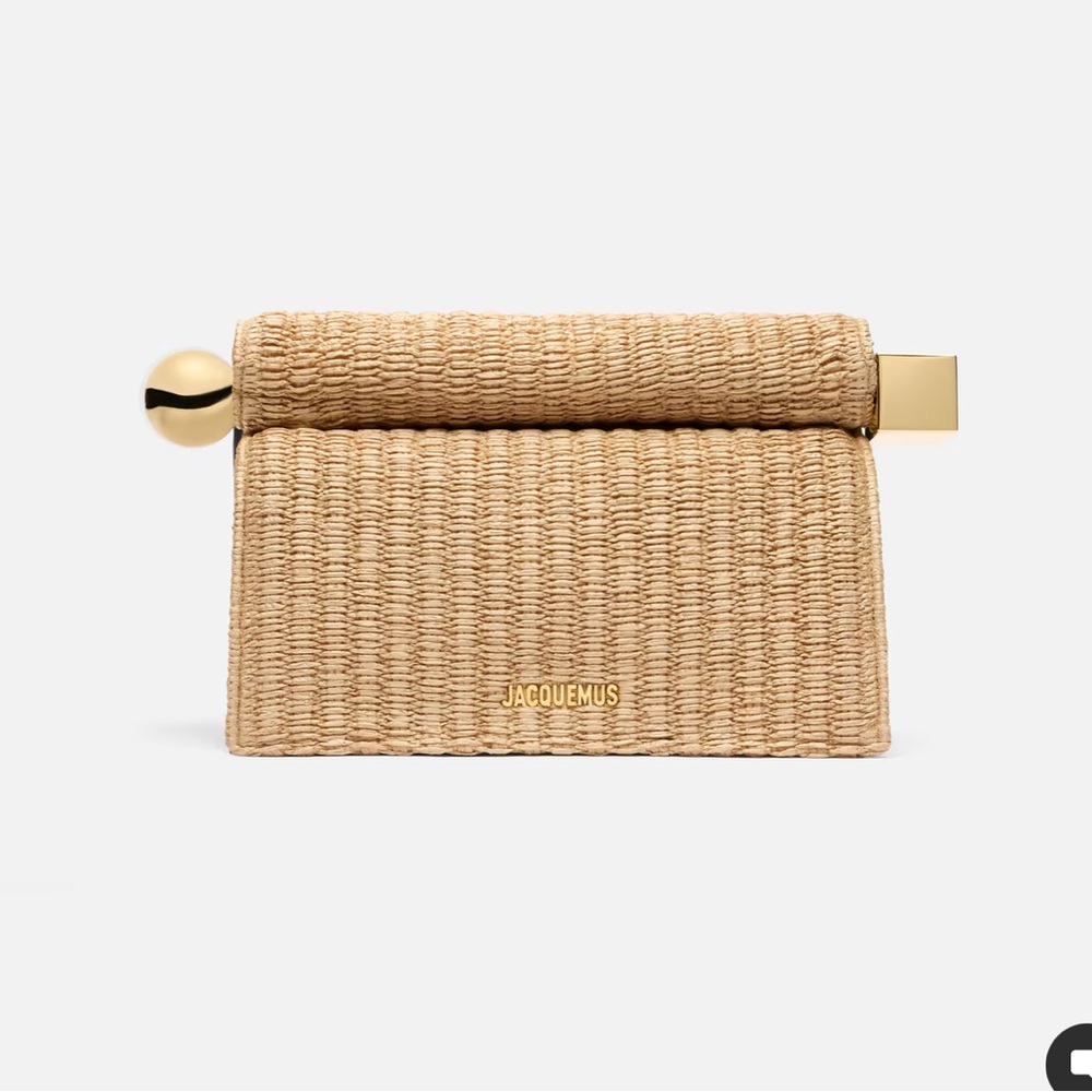JACQUEMUS Le Rond Carré Raffia Clutch - GOOD CONDITION - Picture 5 of 10
